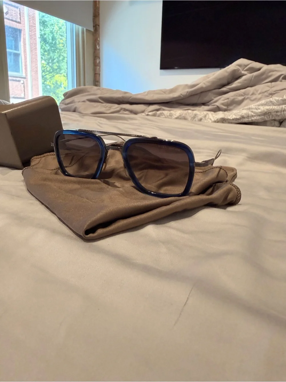 DITA Flight 006 Blue Square Frame Sunglasses with Gradient Lenses